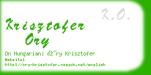 krisztofer ory business card